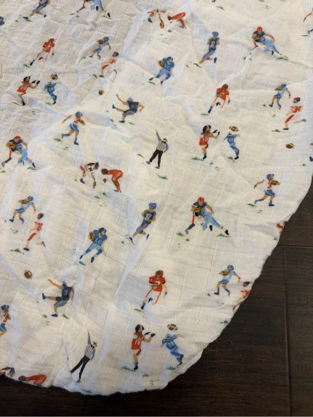 LouLou Lollipop Crib Sheet Football Bamboo Cotton Soft Nursery